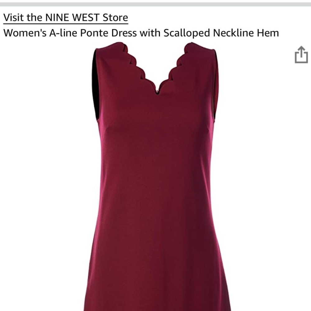 Berry Nine West Scalloped Dress